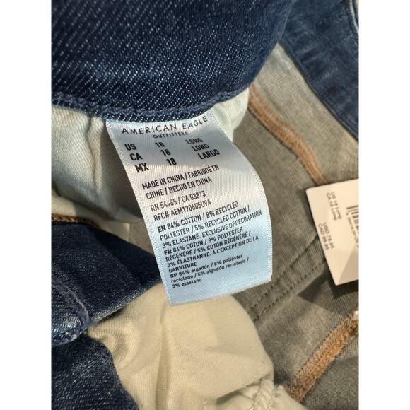 NWT American Eagle Luxe Stretch Dark Rich Indigo High-Rise Jegging Size 18L - Picture 3 of 5